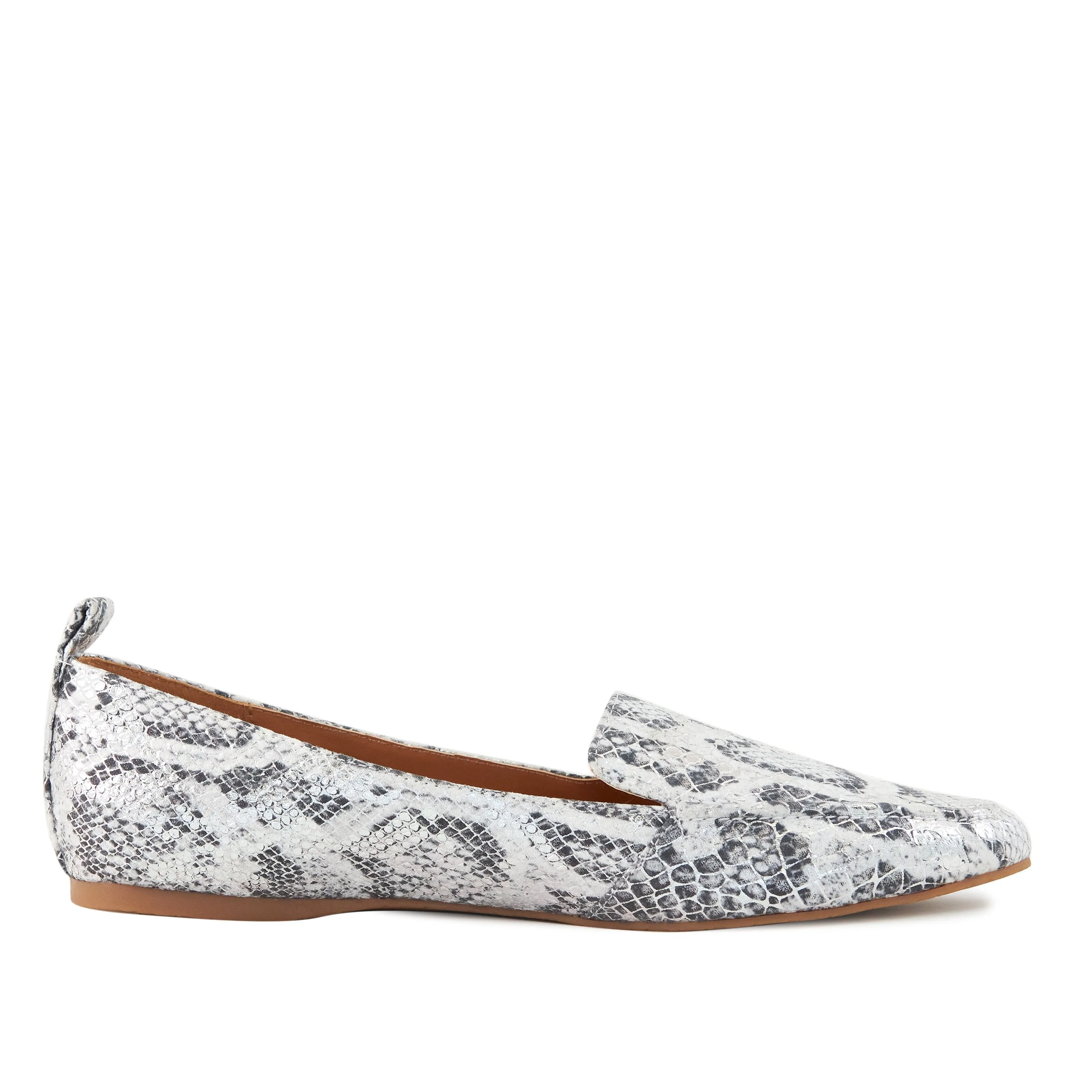 🐍 Silver Soirée Flats – Faux Snake Loafers for Everyday Glam ✨