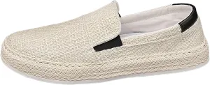 2025 Summer Men's Lazy Linen Casual Shoes Korean Students with A Straw Woven Board Shoes Men Dress Leather Sneaker