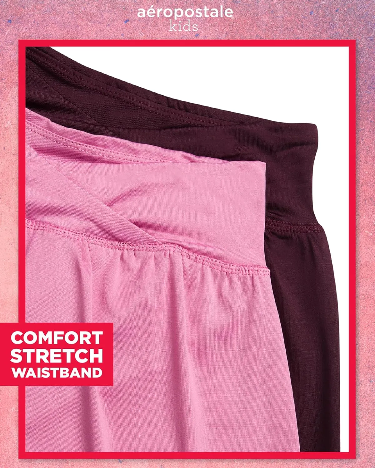 AEROPOSTALE Girls Butterfly Shorts - 2 Pack Performance Jersey Flowy Flutter Skirt with Attached Hidden Shorts (Sizes: 7-16)