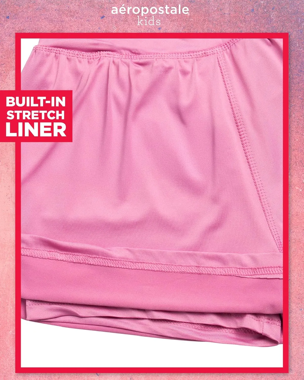 AEROPOSTALE Girls Butterfly Shorts - 2 Pack Performance Jersey Flowy Flutter Skirt with Attached Hidden Shorts (Sizes: 7-16)