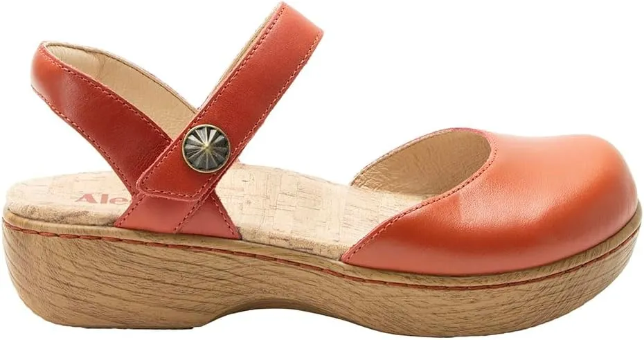 Alegria Women's Opal Leather Shoes with Slingback Open Back Sandals