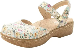 Alegria Women's Opal Leather Shoes with Slingback Open Back Sandals