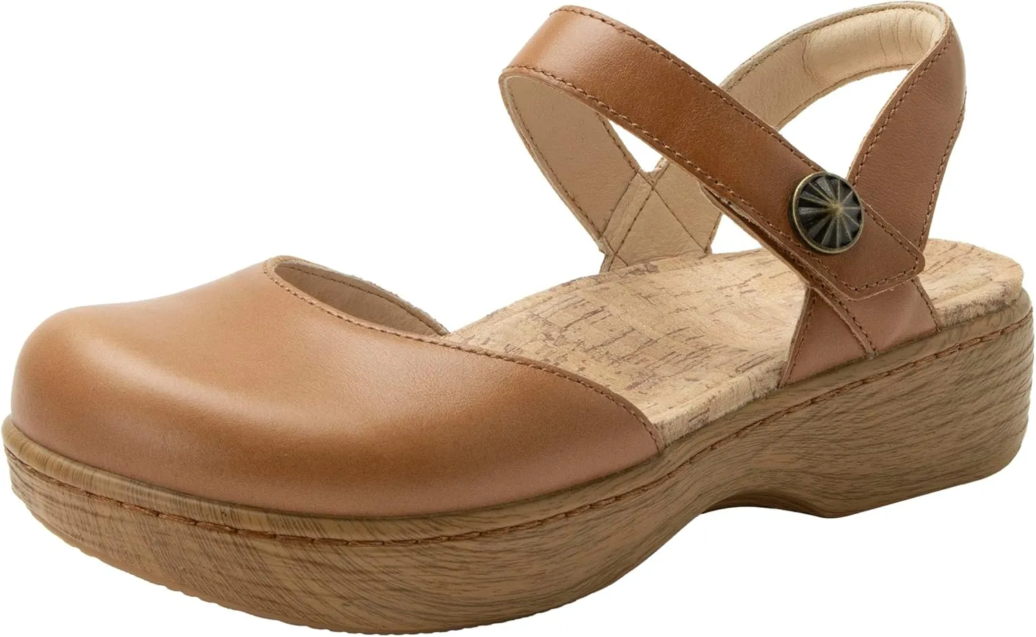 Alegria Women's Opal Leather Shoes with Slingback Open Back Sandals