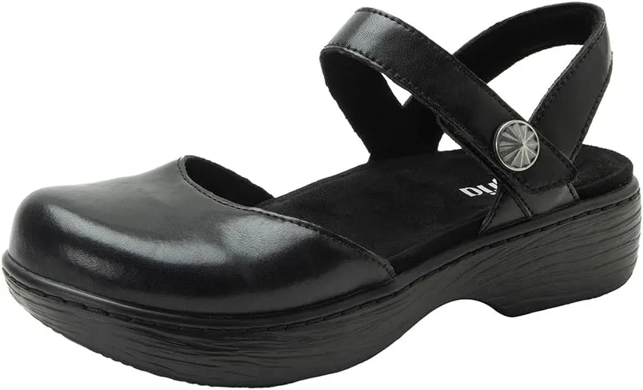 Alegria Women's Opal Leather Shoes with Slingback Open Back Sandals
