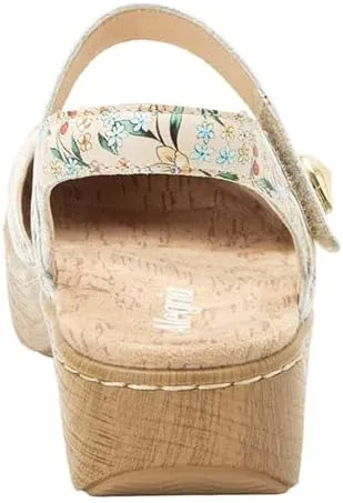 Alegria Women's Opal Leather Shoes with Slingback Open Back Sandals