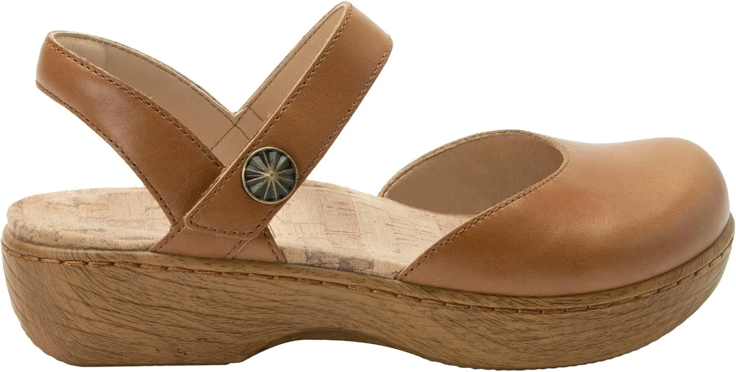 Alegria Women's Opal Leather Shoes with Slingback Open Back Sandals