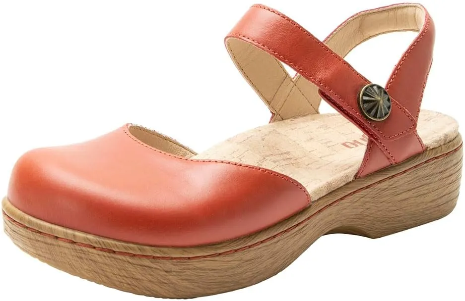 Alegria Women's Opal Leather Shoes with Slingback Open Back Sandals