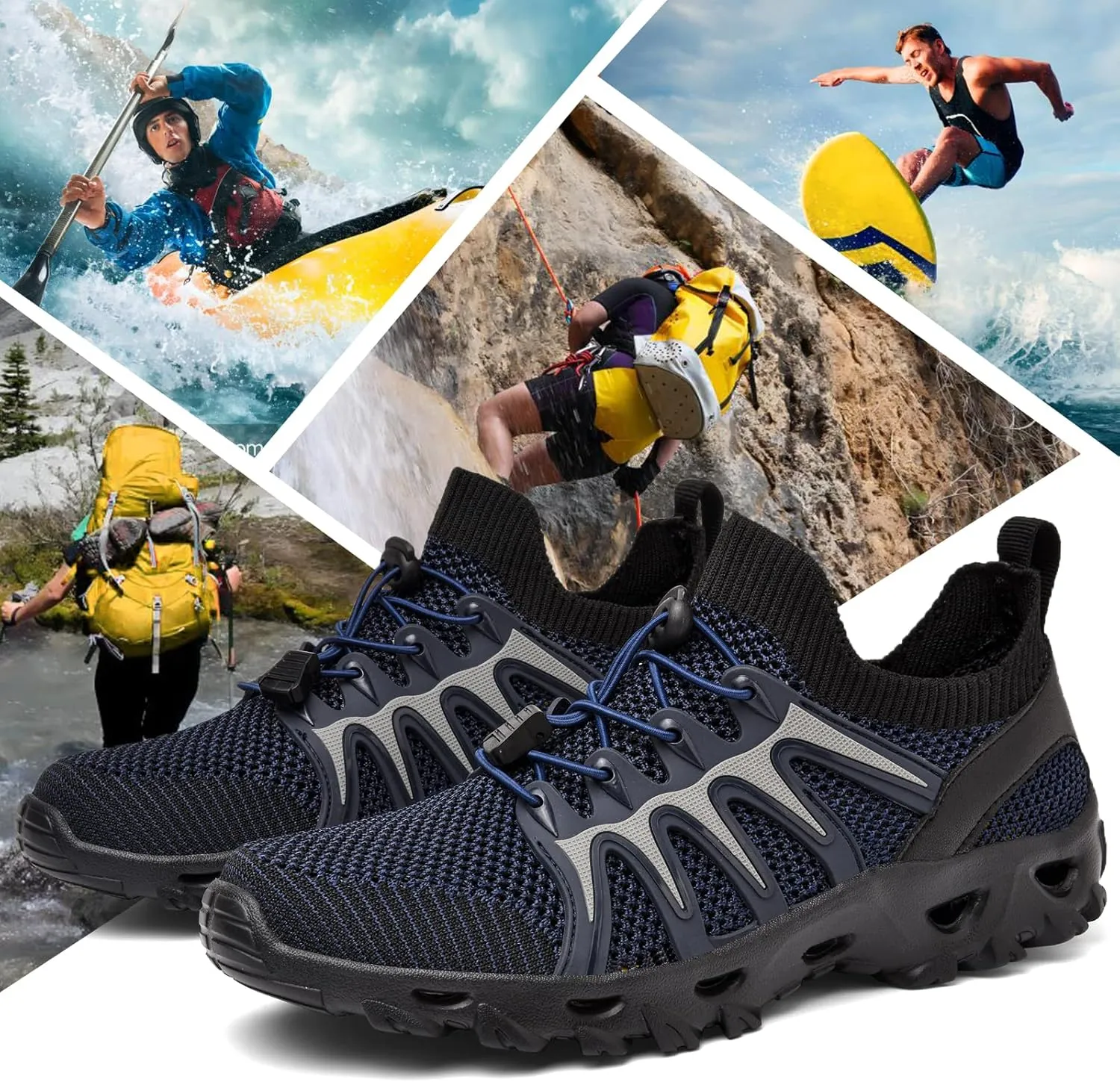 Alibress Water Shoes for Women Men Quick-Dry Aqua Shoes Men's Hiking Water Shoes Women's Beach Shoes Lightweight Water Sports Shoes for Swimming Fishing Kayaking