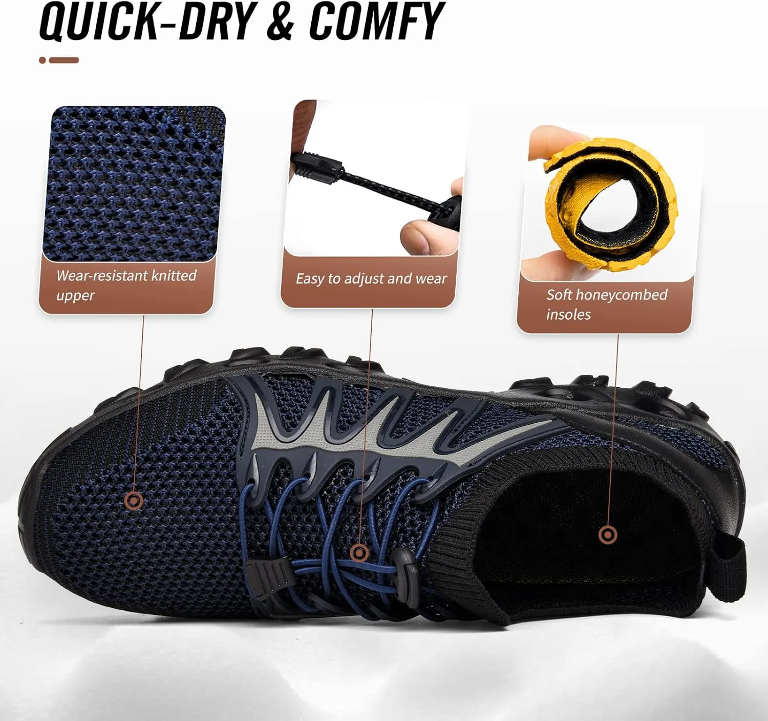 Alibress Water Shoes for Women Men Quick-Dry Aqua Shoes Men's Hiking Water Shoes Women's Beach Shoes Lightweight Water Sports Shoes for Swimming Fishing Kayaking