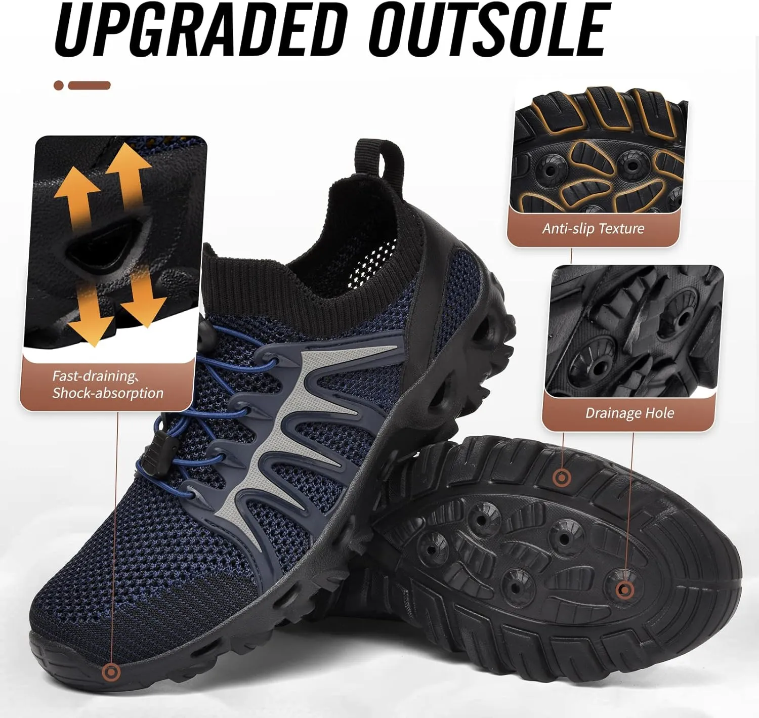 Alibress Water Shoes for Women Men Quick-Dry Aqua Shoes Men's Hiking Water Shoes Women's Beach Shoes Lightweight Water Sports Shoes for Swimming Fishing Kayaking