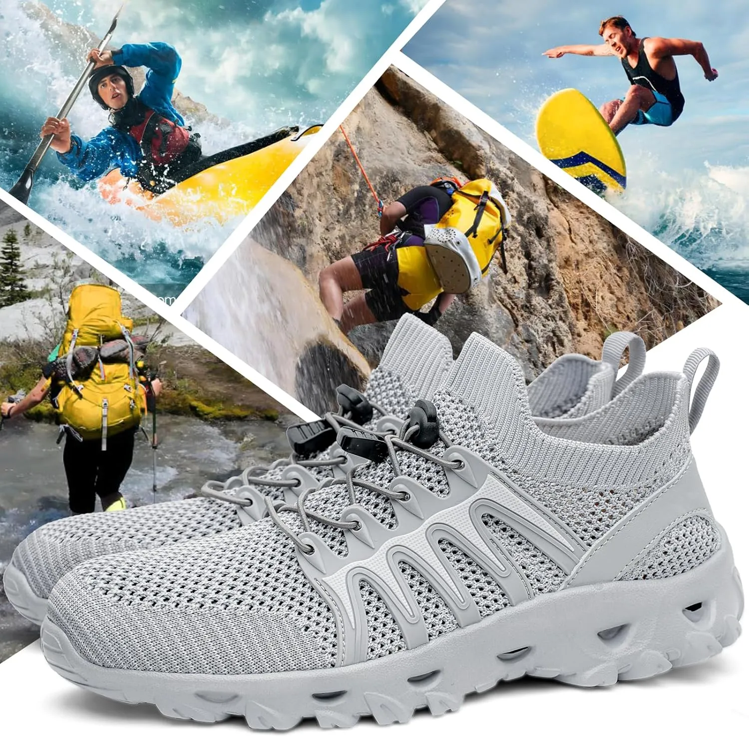 Alibress Water Shoes for Women Men Quick-Dry Aqua Shoes Men's Hiking Water Shoes Women's Beach Shoes Lightweight Water Sports Shoes for Swimming Fishing Kayaking