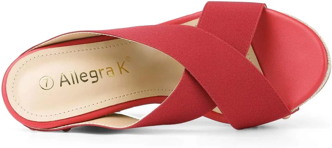 Allegra K Women's Platform Slide Wedge Sandals