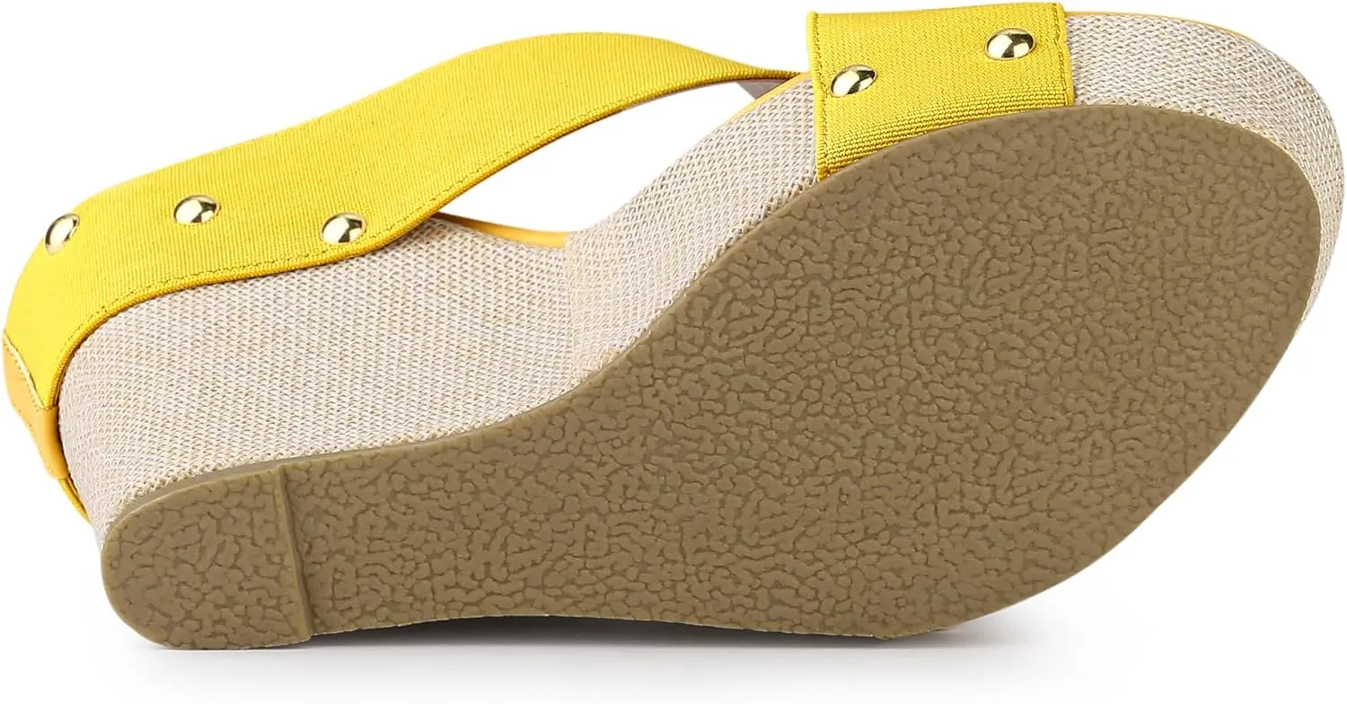 Allegra K Women's Platform Slide Wedge Sandals