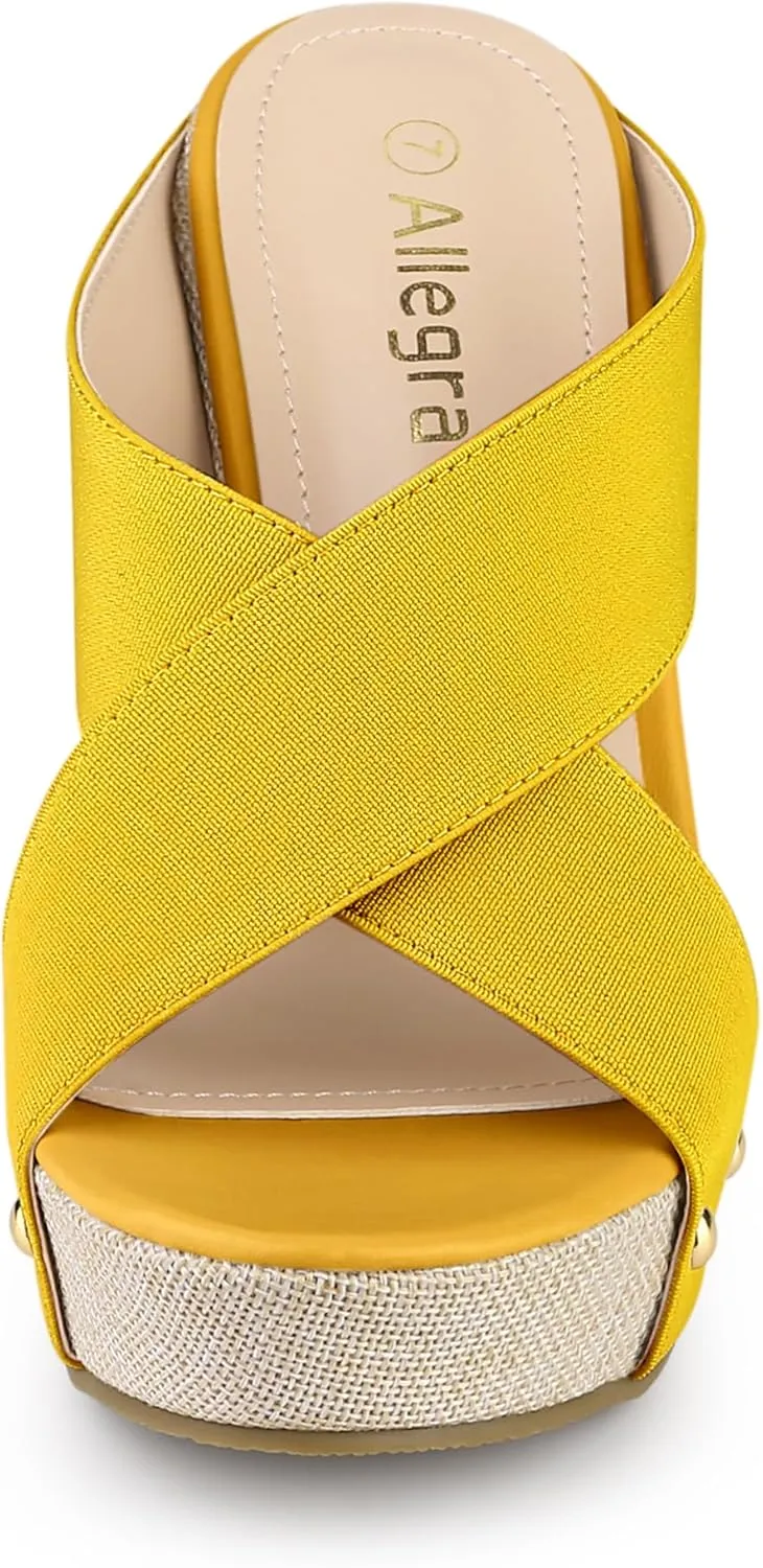 Allegra K Women's Platform Slide Wedge Sandals