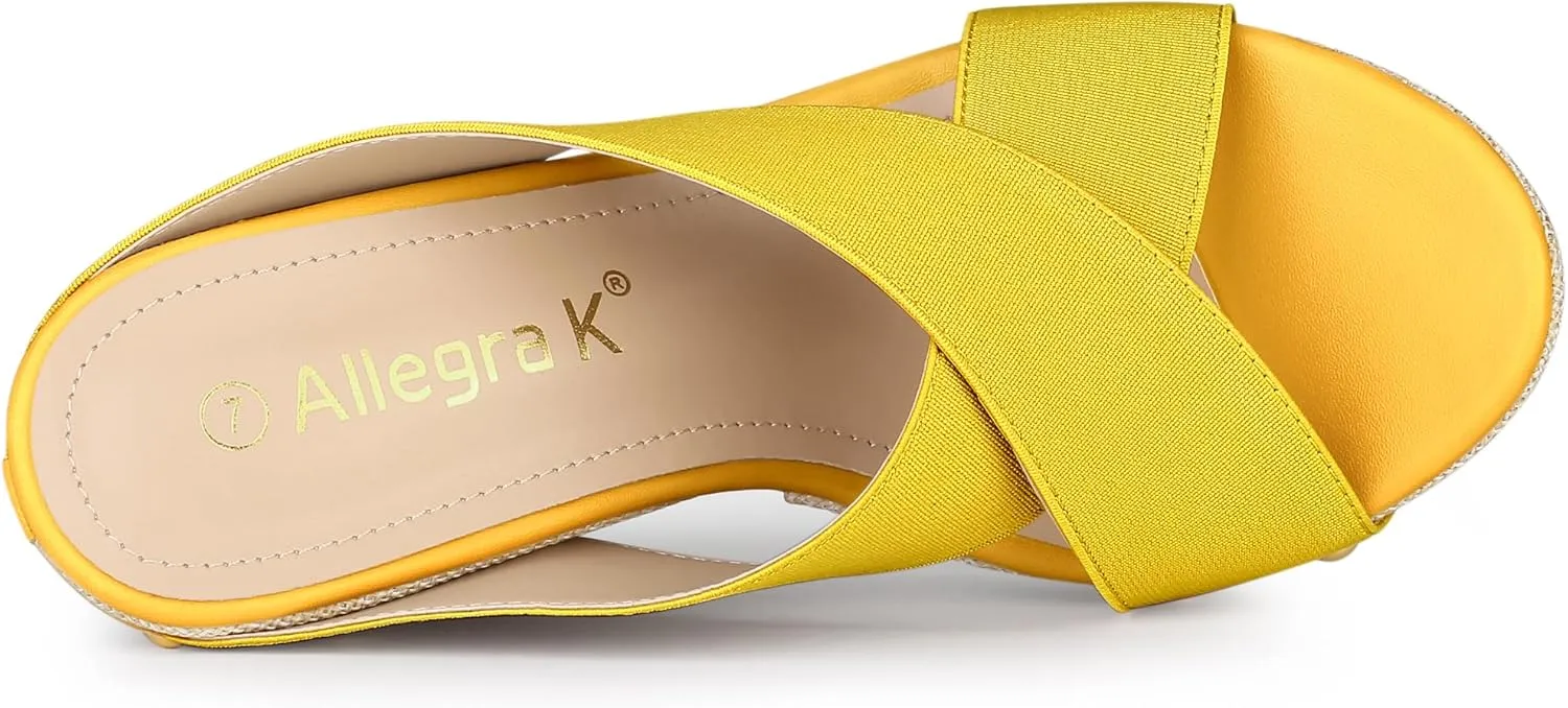 Allegra K Women's Platform Slide Wedge Sandals