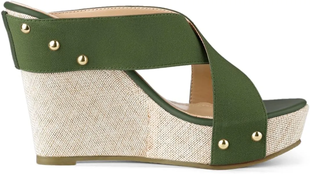 Allegra K Women's Platform Slide Wedge Sandals