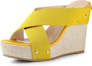 Allegra K Women's Platform Slide Wedge Sandals