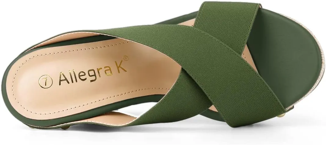 Allegra K Women's Platform Slide Wedge Sandals