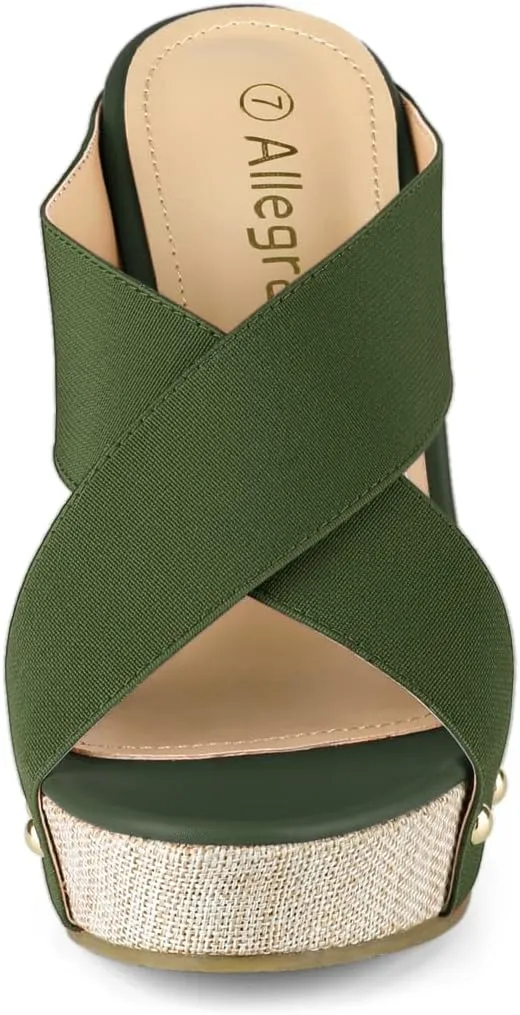 Allegra K Women's Platform Slide Wedge Sandals