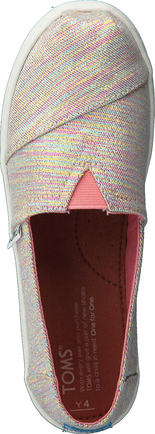 Alpargata Youth Pink Multi Twill Glimmer