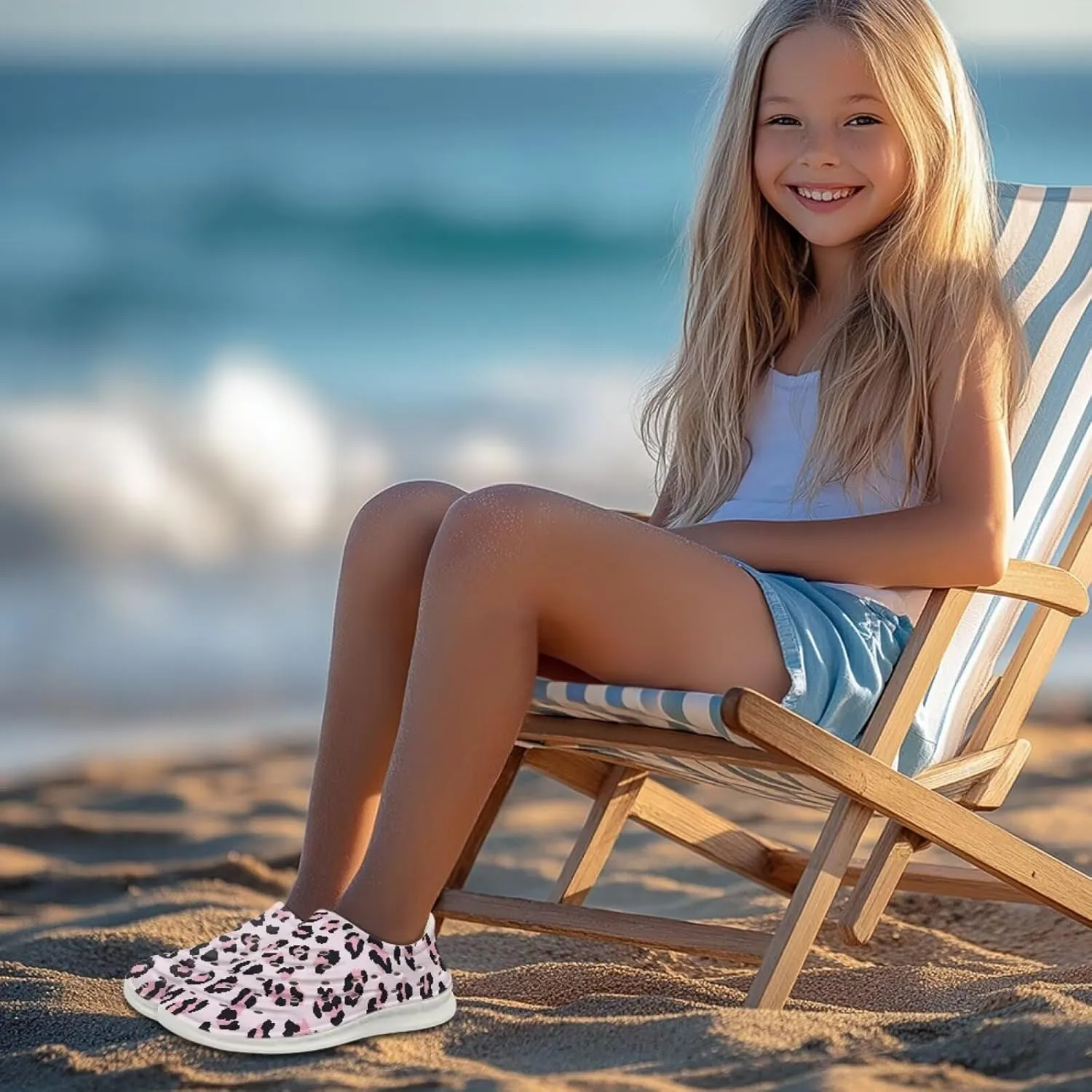 Animal Print Water Shoes for Girls Boys Kids Swim Beach Sandals Breathable for Outdoor Water Sports Pool