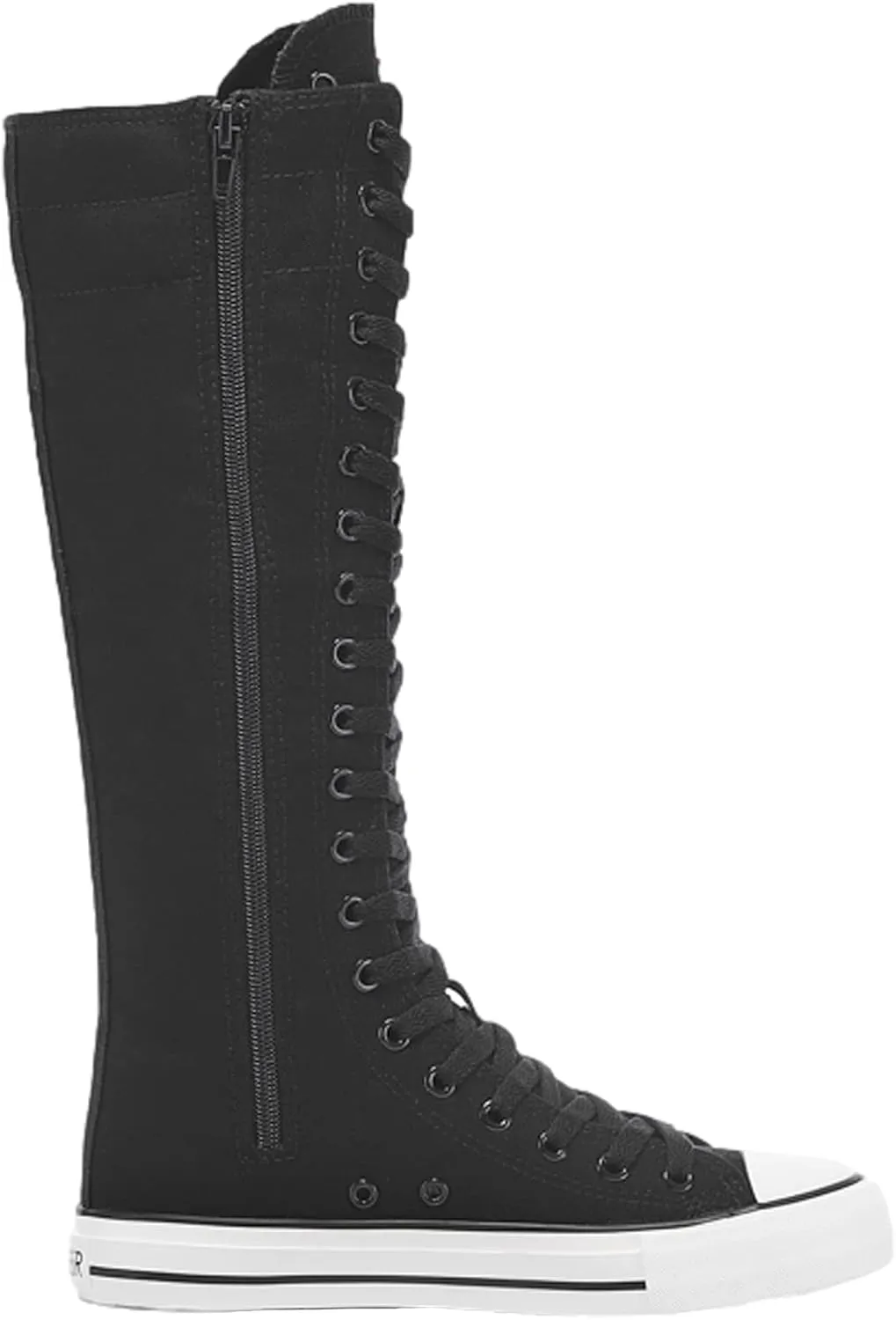 ANUFER Women Fashion Canvas Dance Boots Knee High Bicycling Boots Girls Fancy School Shoes