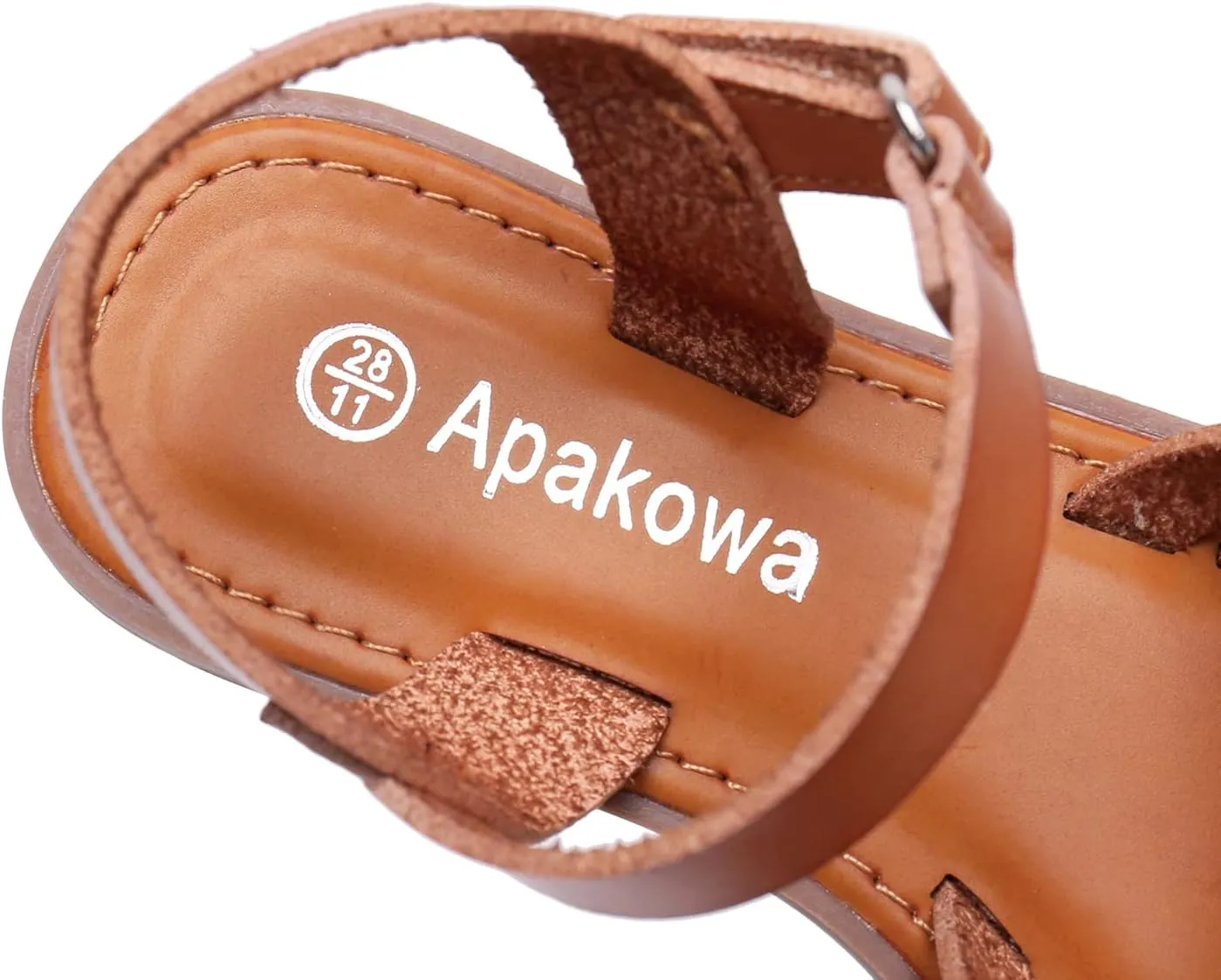 Apakowa Girls Sandals Open Toe Princess Flat Sandals Strappy Summer Shoes (Toddler/Little Kid/Big Kid)