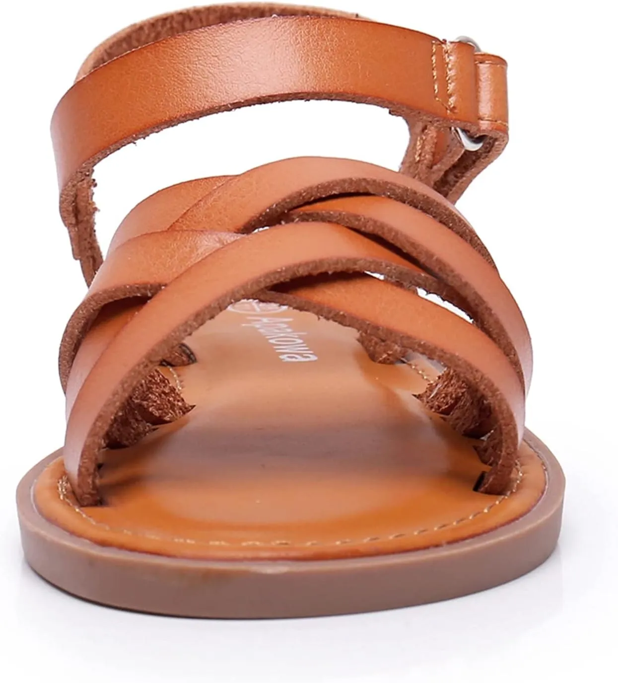 Apakowa Girls Sandals Open Toe Princess Flat Sandals Strappy Summer Shoes (Toddler/Little Kid/Big Kid)