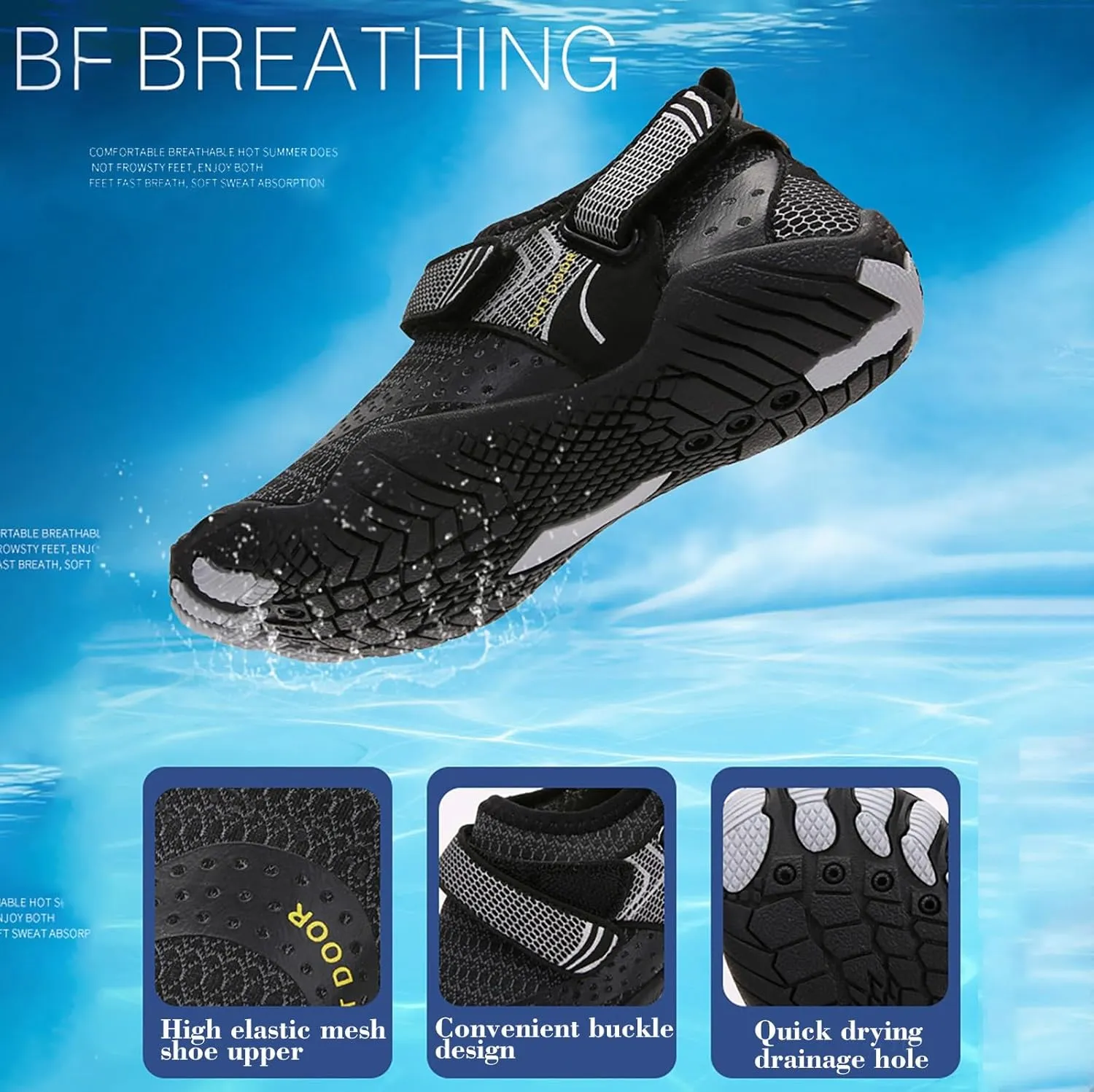 Aqua Shoes for Men Women Quick Dry Water Shoes Barefoot Swim Beach Pool Surf Hiking Kayaking Diving Yoga Sports Lightweight Breathable