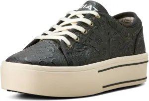 ARIAT Womens Skylar Floral Embossed Lace Up Sneakers Shoes Casual - Brown