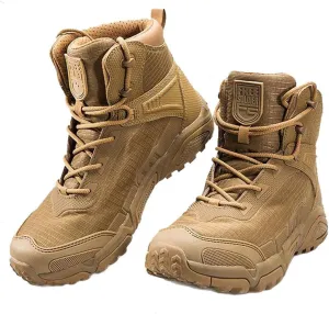 Assassin Men's Tactical Boot， High-Tops Off-Road Hiking Shoes Outdoor Jungle Desert Military Combat Boots,Brown- 41/UK 7.5/US 8