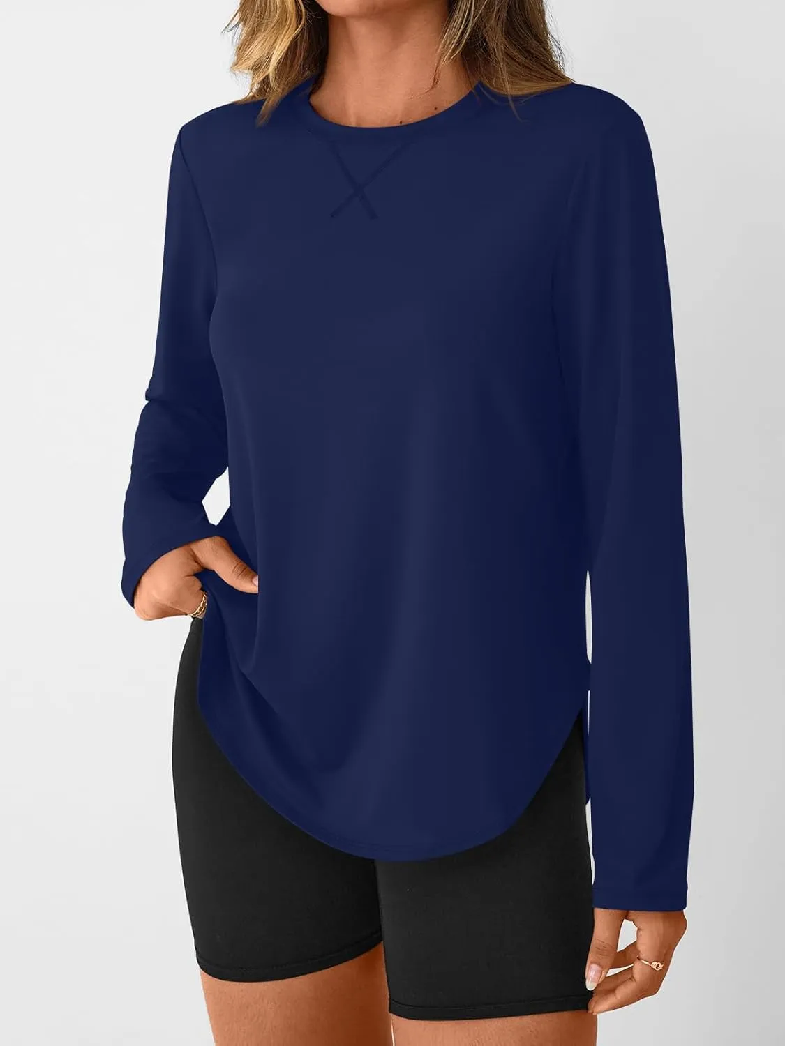 AUTOMET Workout Tops for Women Long Sleeve Athletic Golf Shirts 2025 Running Yoga Clothes Quick Dry Lightweight Outfits