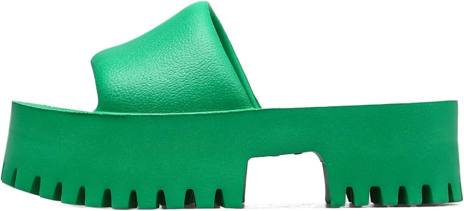 baobeijiadao Womens Backless Platform Sandals Slip On Thick Sole Waterproof Slippers Open Toe Summer Shoes for Women