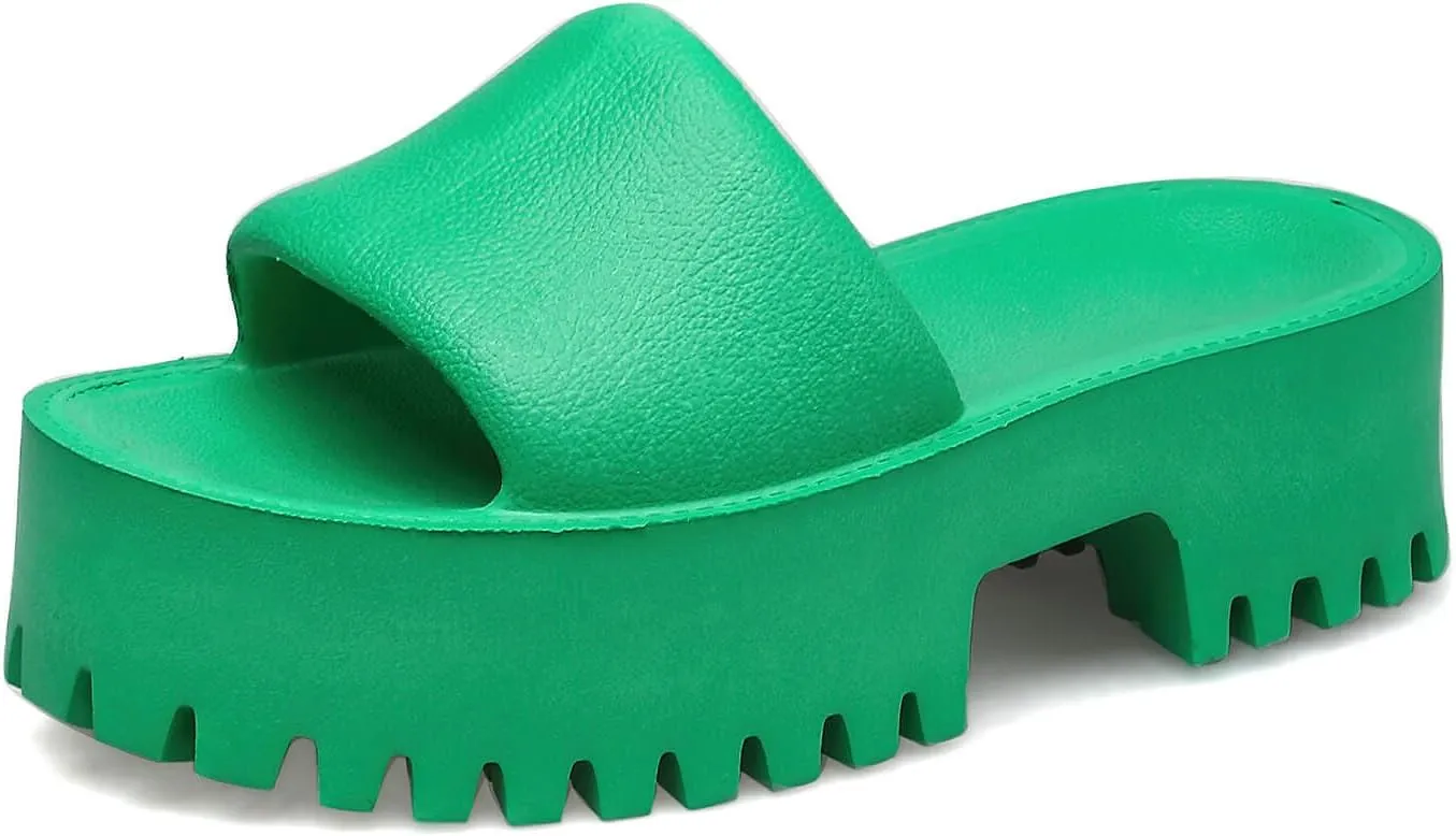 baobeijiadao Womens Backless Platform Sandals Slip On Thick Sole Waterproof Slippers Open Toe Summer Shoes for Women