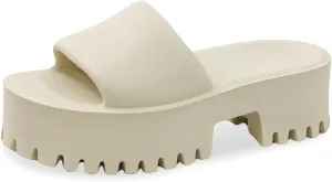 baobeijiadao Womens Backless Platform Sandals Slip On Thick Sole Waterproof Slippers Open Toe Summer Shoes for Women