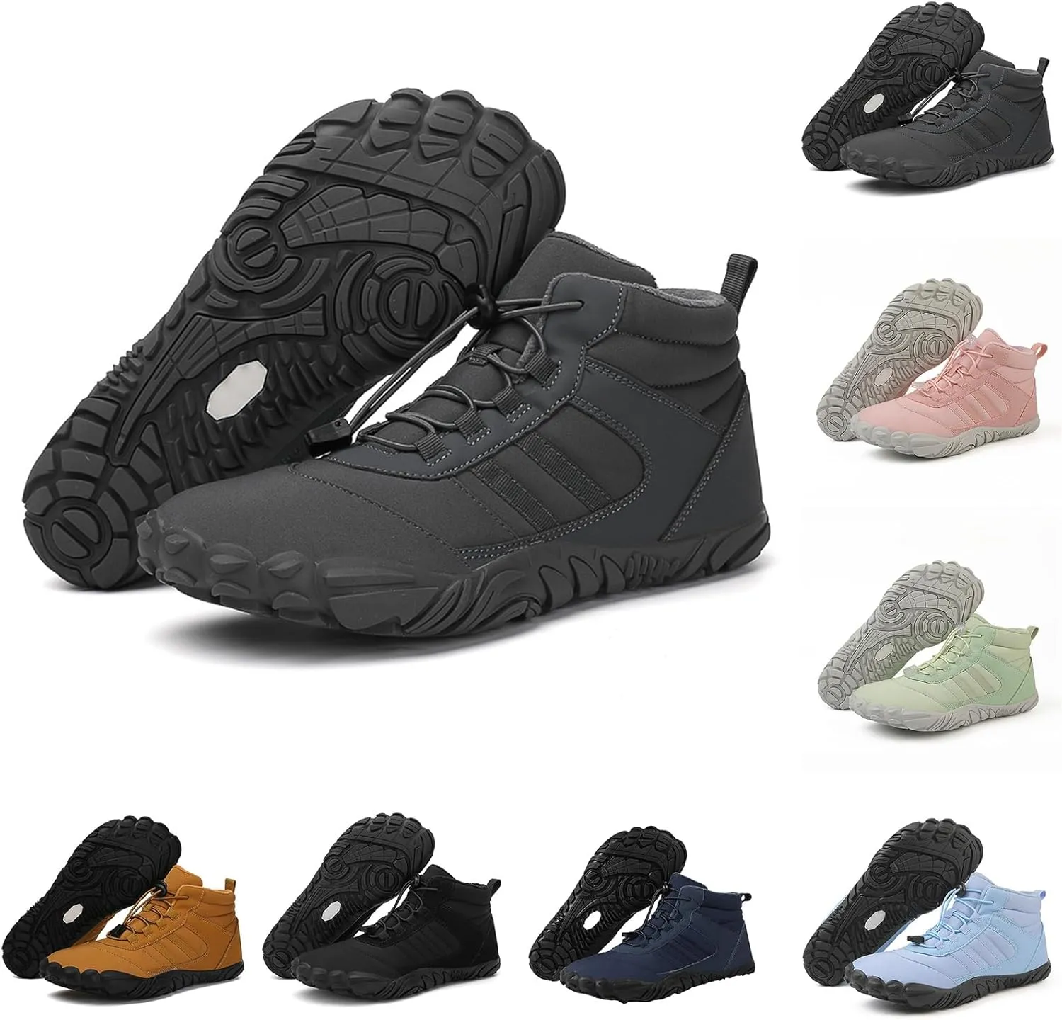 Barefoot Shoes Winter,Snow Boots for Women & Men,Warm Fur Lined Waterproof Snow Sneakers Lightweight Non-Slip Snow Boots