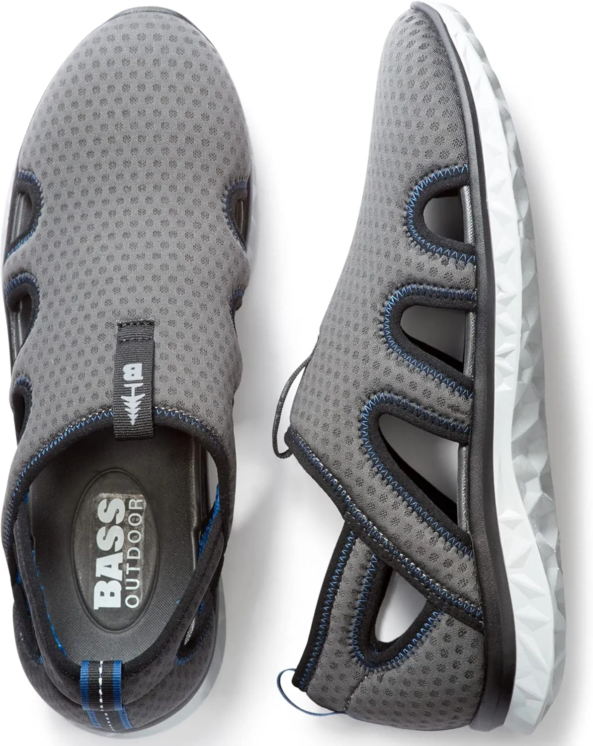 BASS OUTDOOR Men's Hex Vented Hiking Shoes – Traction-Sole Mesh Slip-ons