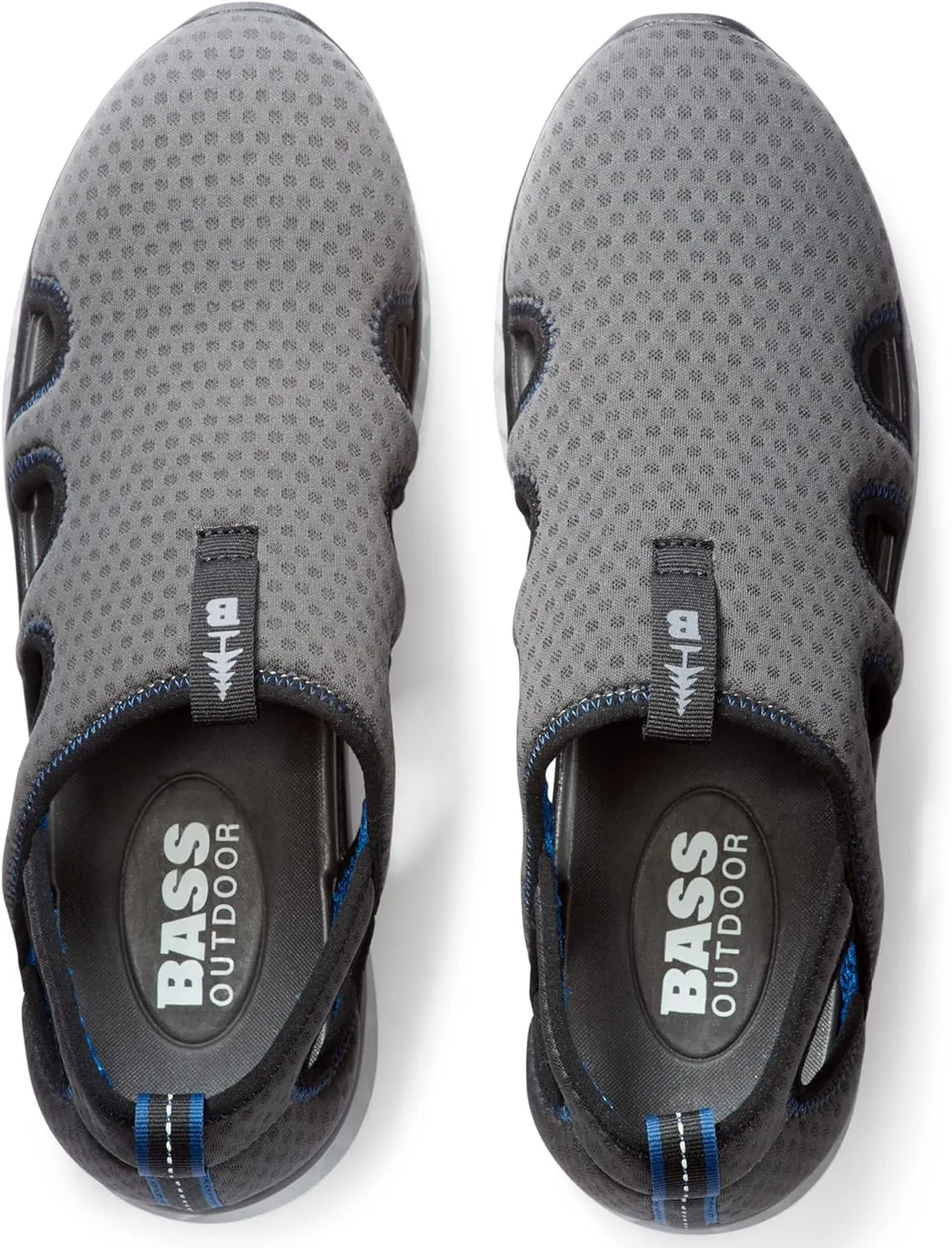 BASS OUTDOOR Men's Hex Vented Hiking Shoes – Traction-Sole Mesh Slip-ons