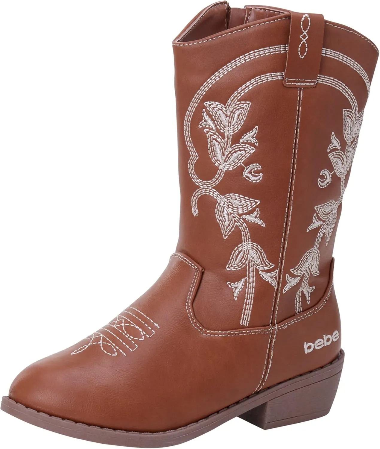 bebe Girls' Cowboy Boots - Classic Western Country Cowgirl Boots - Mid Calf Riding Shoes for Toddlers Little and Big Girls