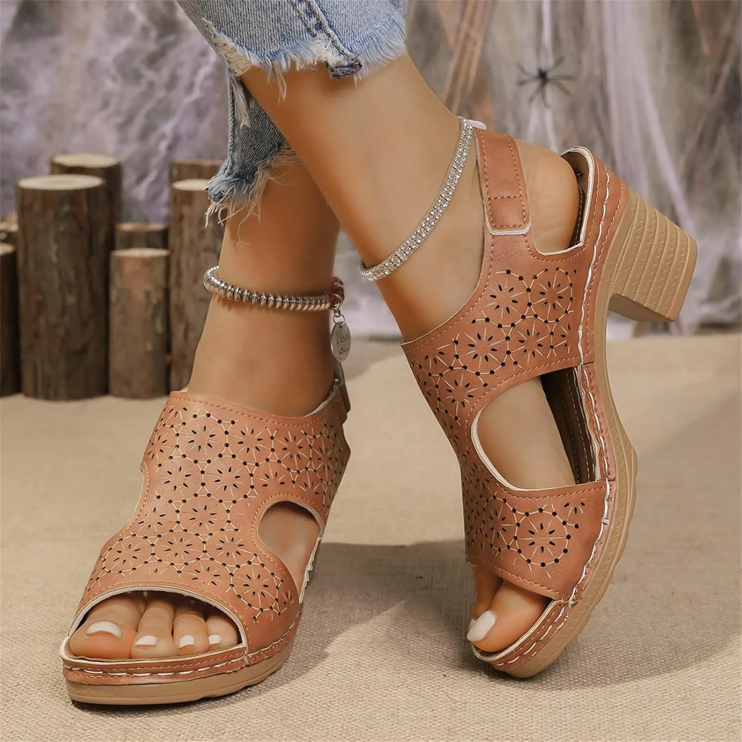 Block Heel Sandals for Women Comfortable Wide Width Open Toe Ankle Buckle Strap Platform Wedge Sandals for Women Elegant Low Chunky Heel Shoes Breathable Lightweight Walking Casual Fashion Sandal