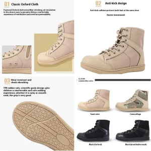Boys and girls hiking boots summer camp waterproof anti-collision non-slip desert boots military fan shoes children's hiking shoes