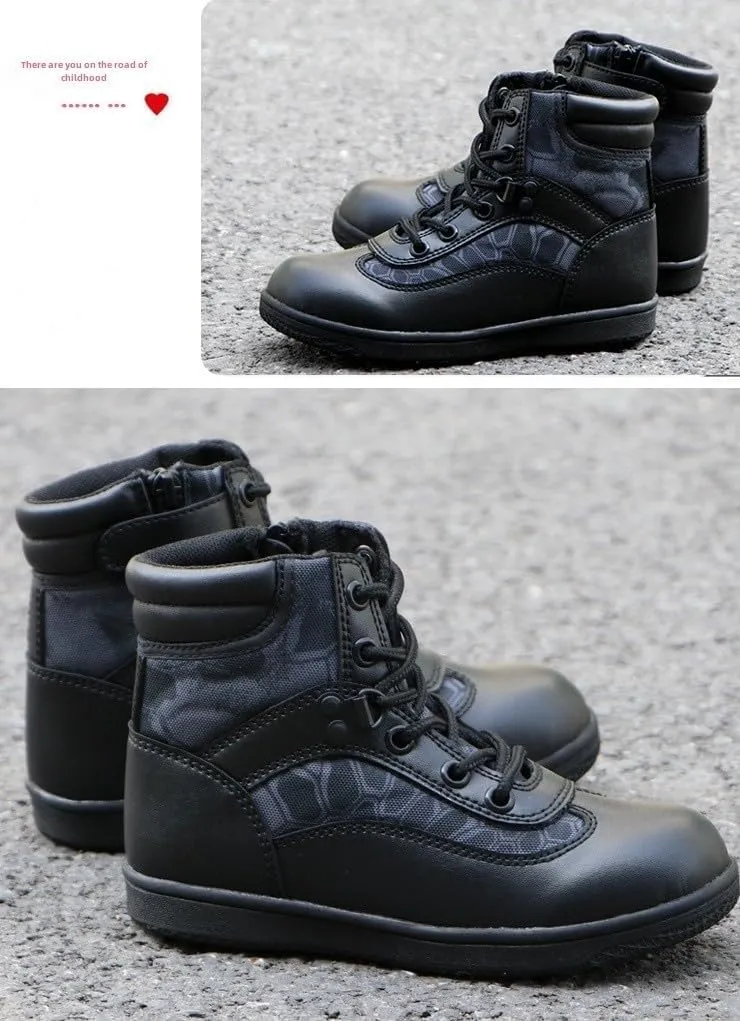Boys and girls hiking boots summer camp waterproof anti-collision non-slip desert boots military fan shoes children's hiking shoes