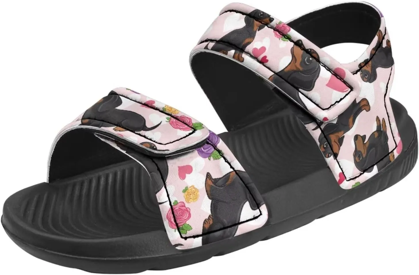 Boys Girls Sandals Cute Dachshund Print Kids Athletic Sport Sandals Open Toe Fashion Outdoor Hiking Shoes for Summer