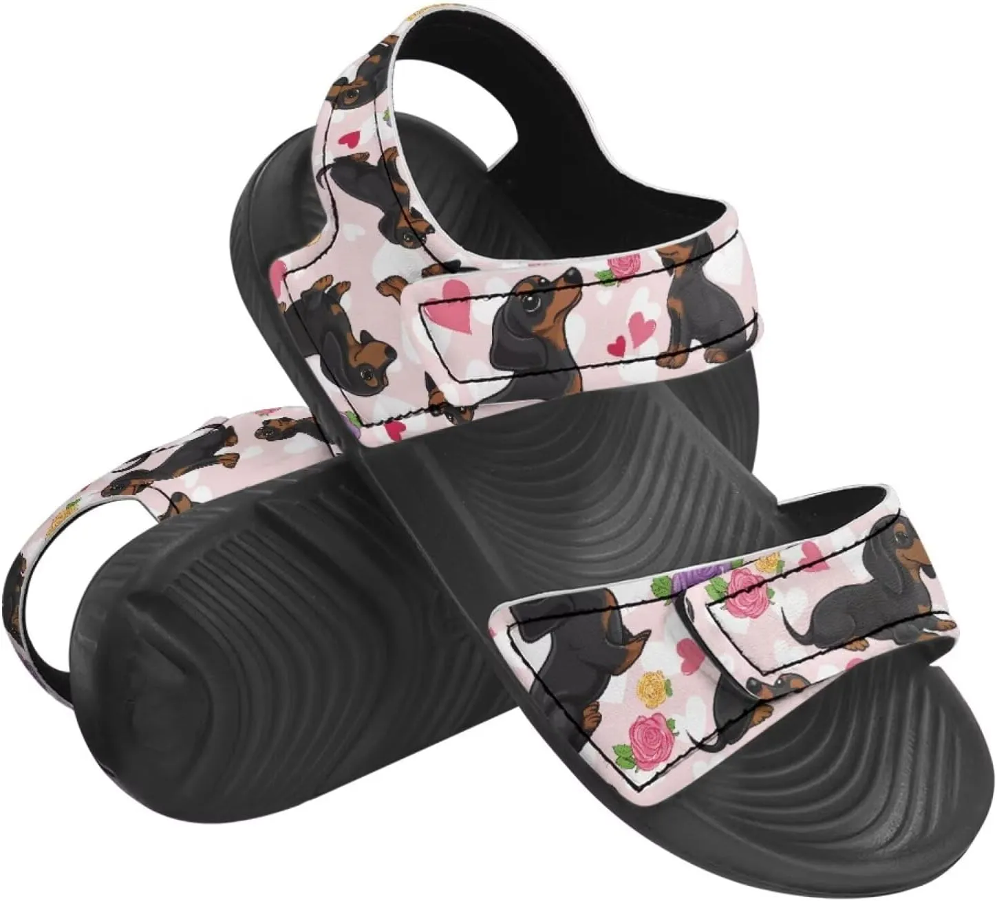 Boys Girls Sandals Cute Dachshund Print Kids Athletic Sport Sandals Open Toe Fashion Outdoor Hiking Shoes for Summer