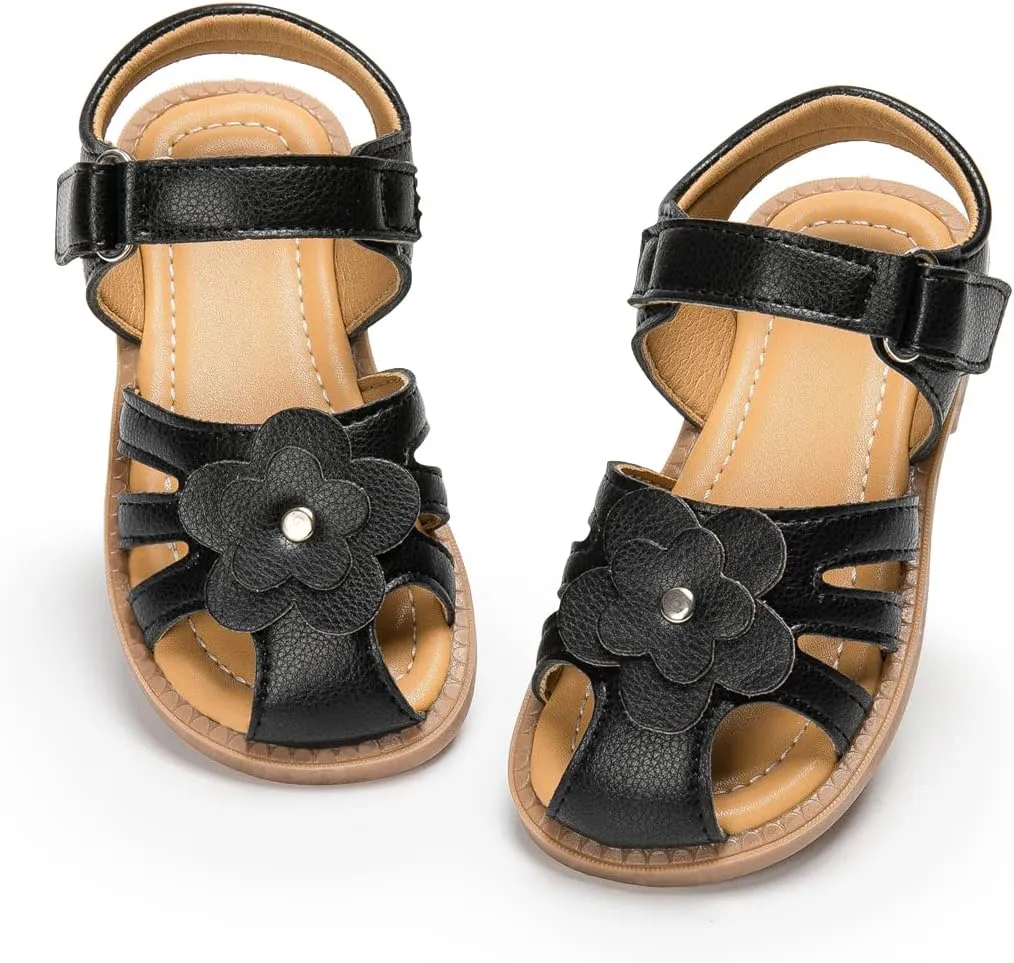 Boys Girls Sandals Open Toe Breathable Princess Non-Slip Flats Summer Beach Lightweight Rubber Sole Sandals (Toddler/Little Kid)