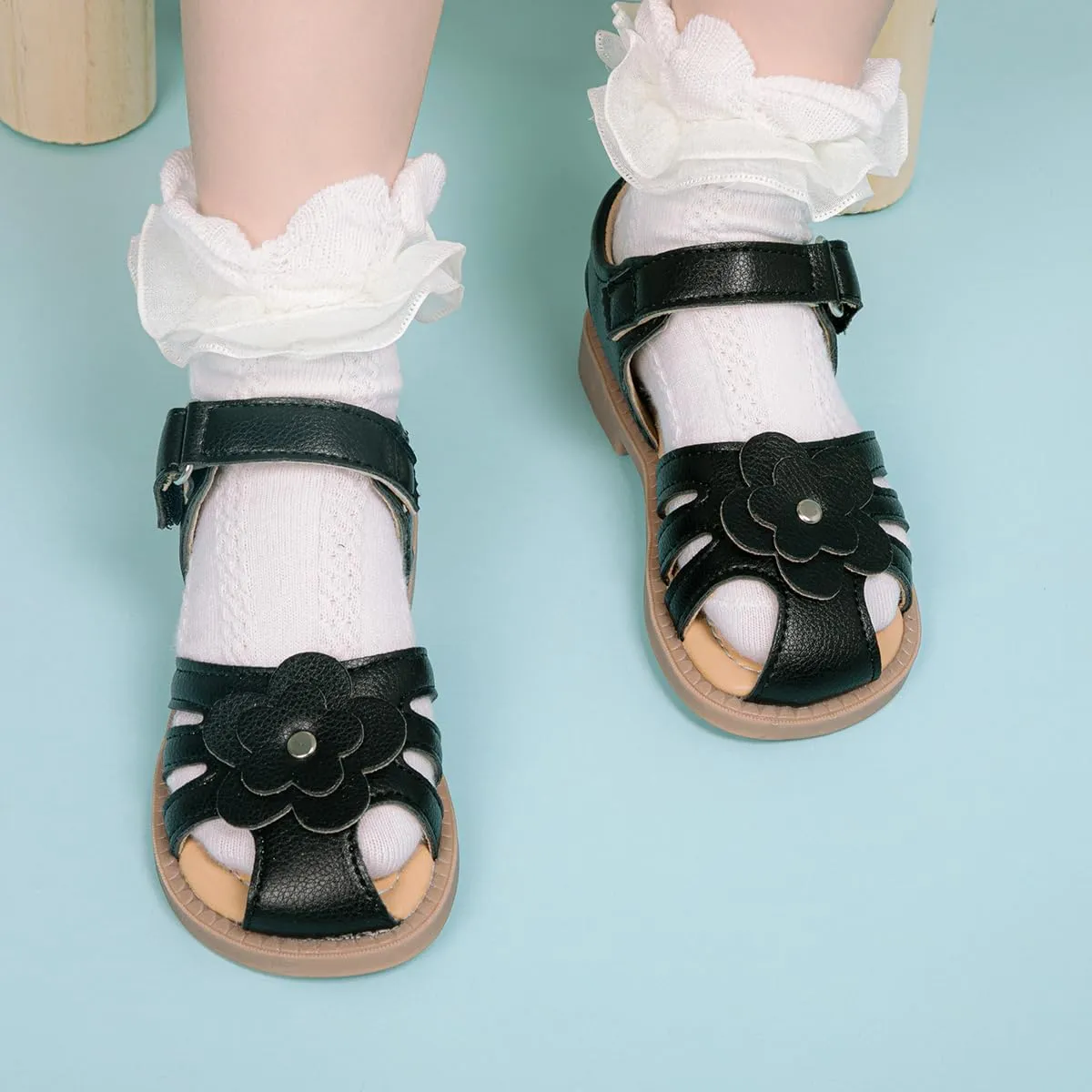 Boys Girls Sandals Open Toe Breathable Princess Non-Slip Flats Summer Beach Lightweight Rubber Sole Sandals (Toddler/Little Kid)