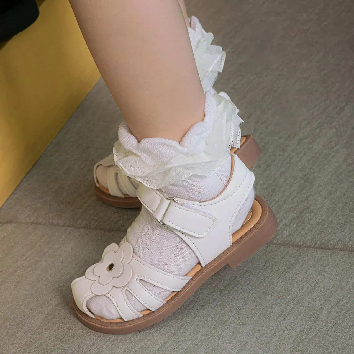 Boys Girls Sandals Open Toe Breathable Princess Non-Slip Flats Summer Beach Lightweight Rubber Sole Sandals (Toddler/Little Kid)