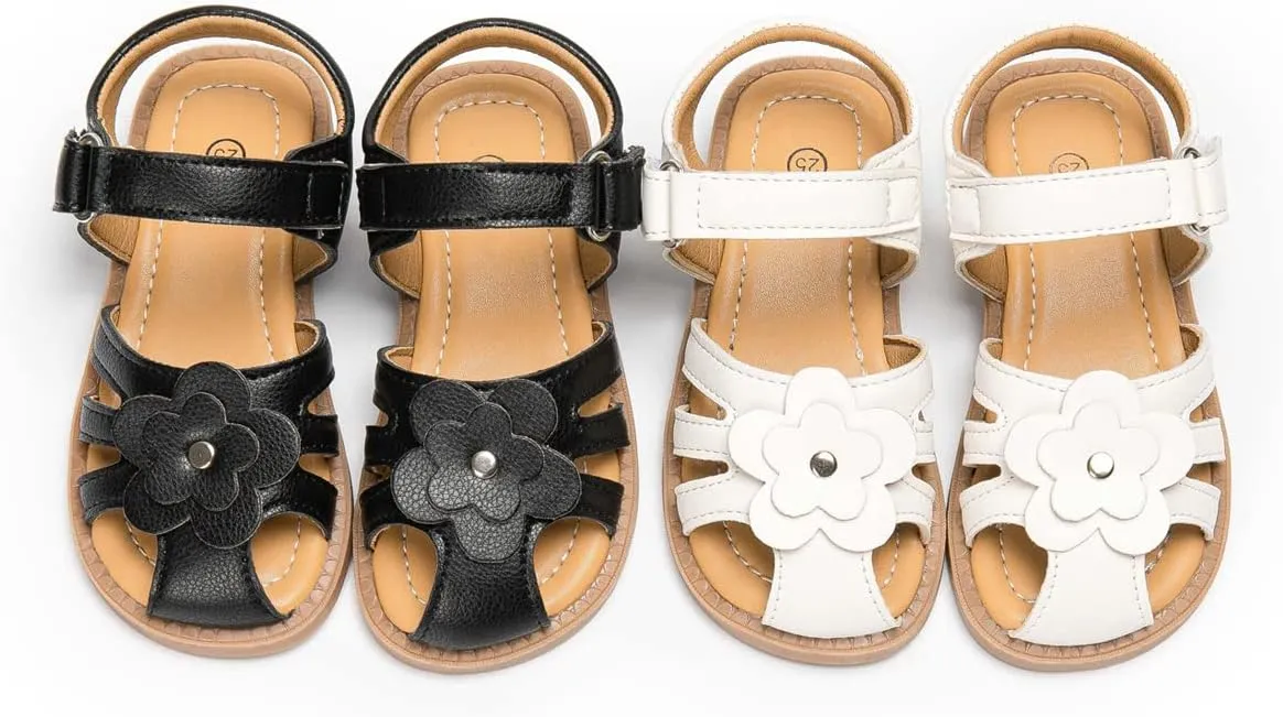 Boys Girls Sandals Open Toe Breathable Princess Non-Slip Flats Summer Beach Lightweight Rubber Sole Sandals (Toddler/Little Kid)
