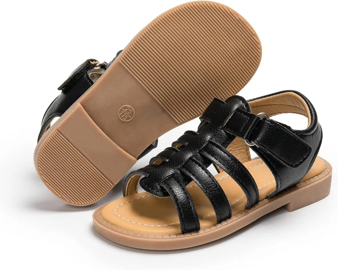 Boys Girls Sandals Open Toe Breathable Princess Non-Slip Flats Summer Beach Lightweight Rubber Sole Sandals (Toddler/Little Kid)