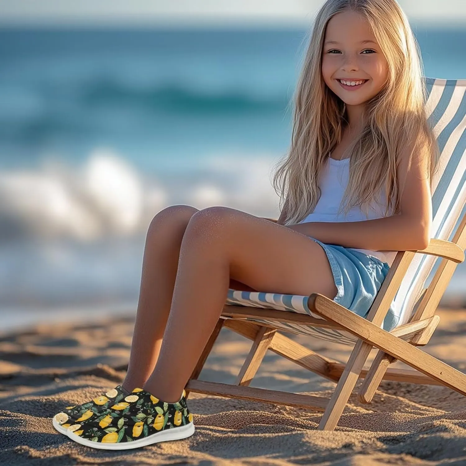 Boys Girls Water Shoes Kids Soft Beach Sport Sandals Funny Print Breathable Swimming Sandals for Big Kids